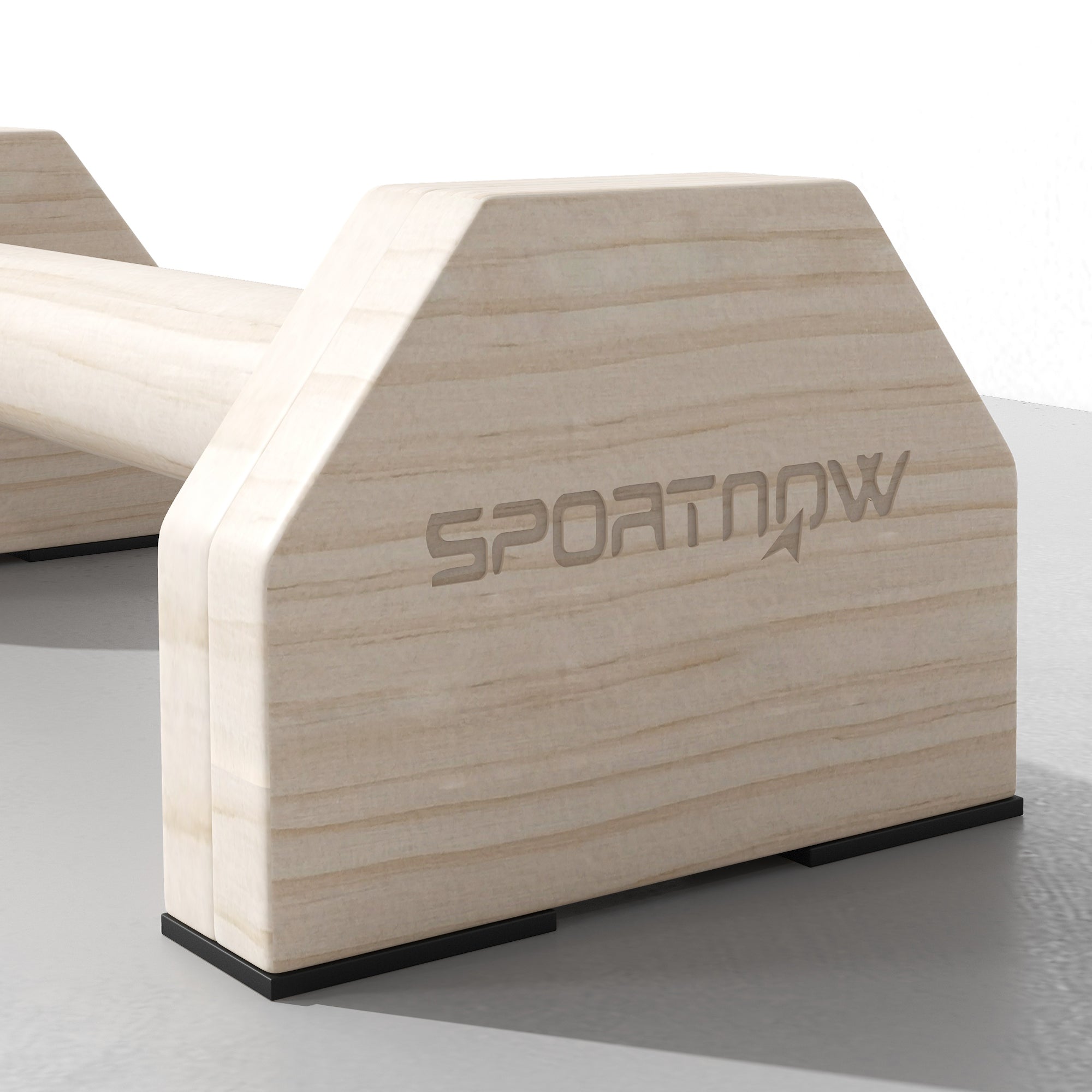 Wooden Parallettes Bars Push up Handles with Non-Slip Base, Calisthenics Equipment for Home Gym Training | SPORTNOW