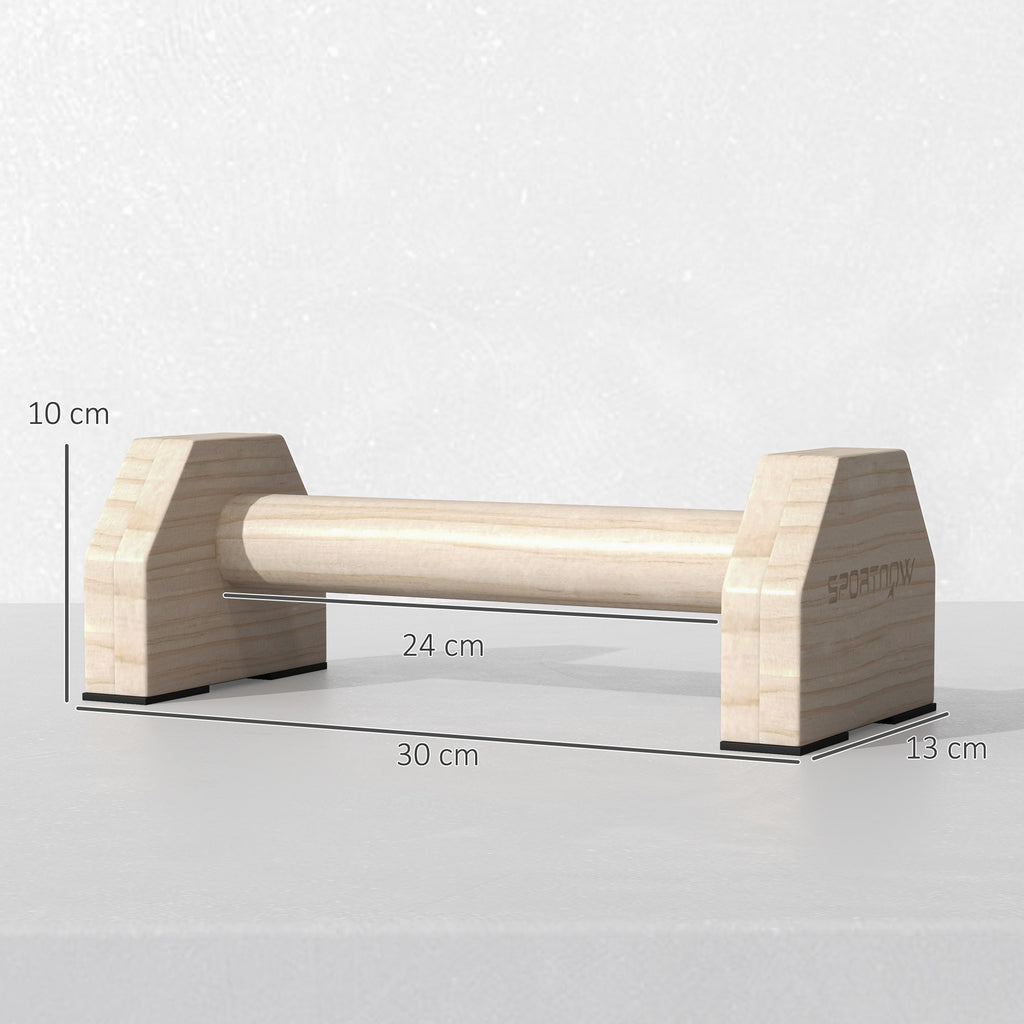 Wooden Parallettes Bars Push up Handles with Non-Slip Base, Calisthenics Equipment for Home Gym Training | SPORTNOW