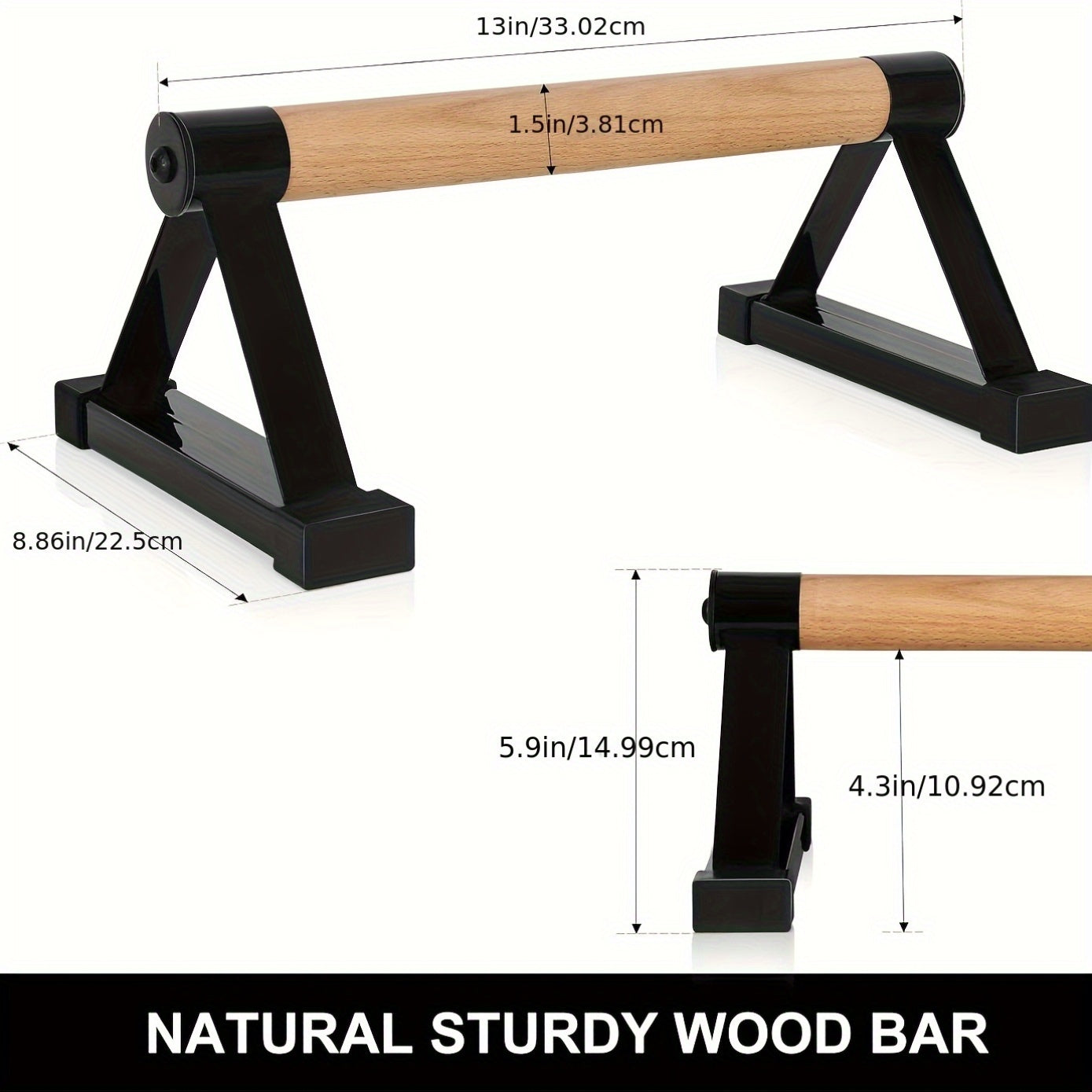NNETM Wooden Push-Up Bars Handstand Calisthenics Bars