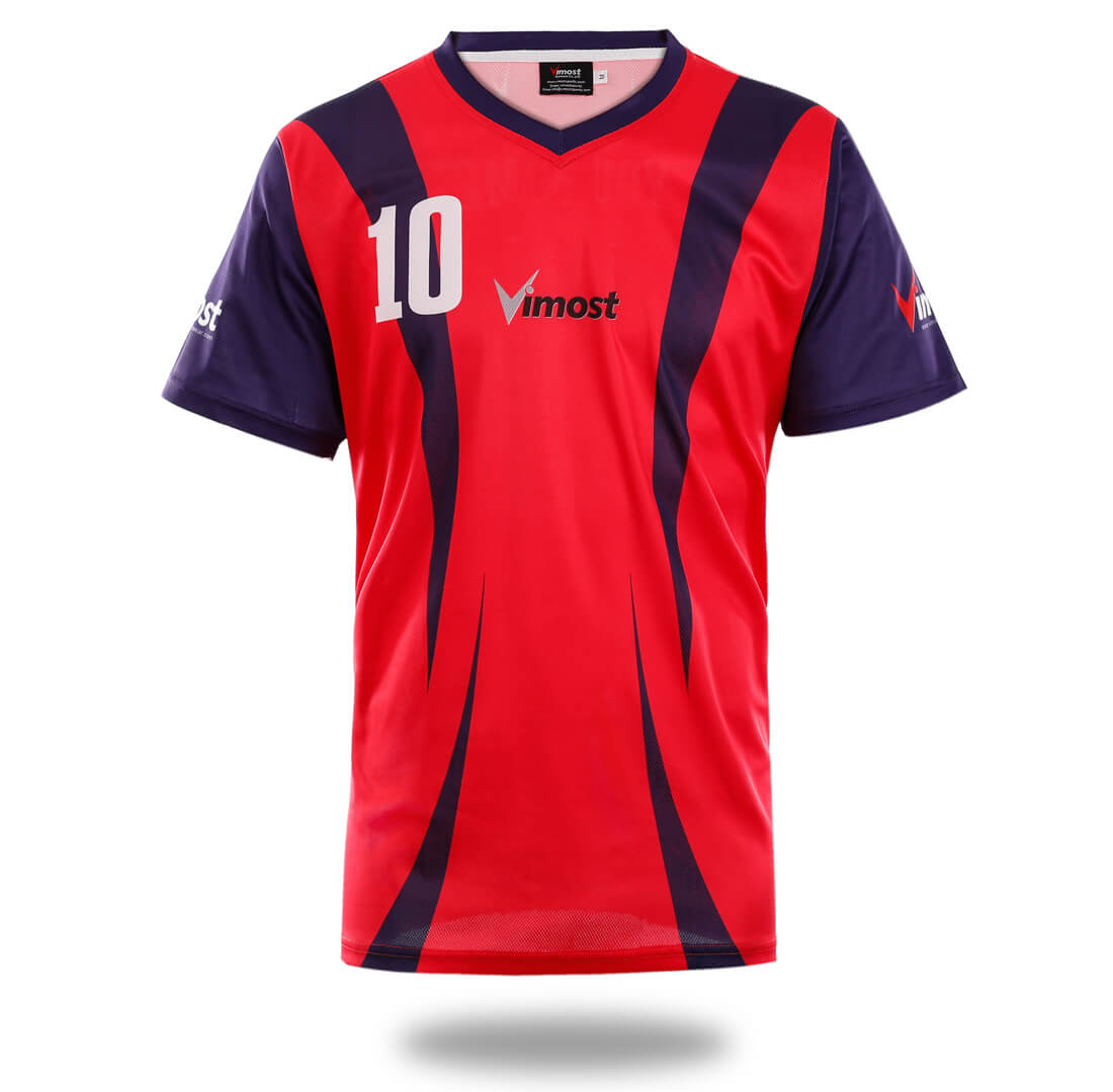 Simple Red Design Soccer Jersey-0